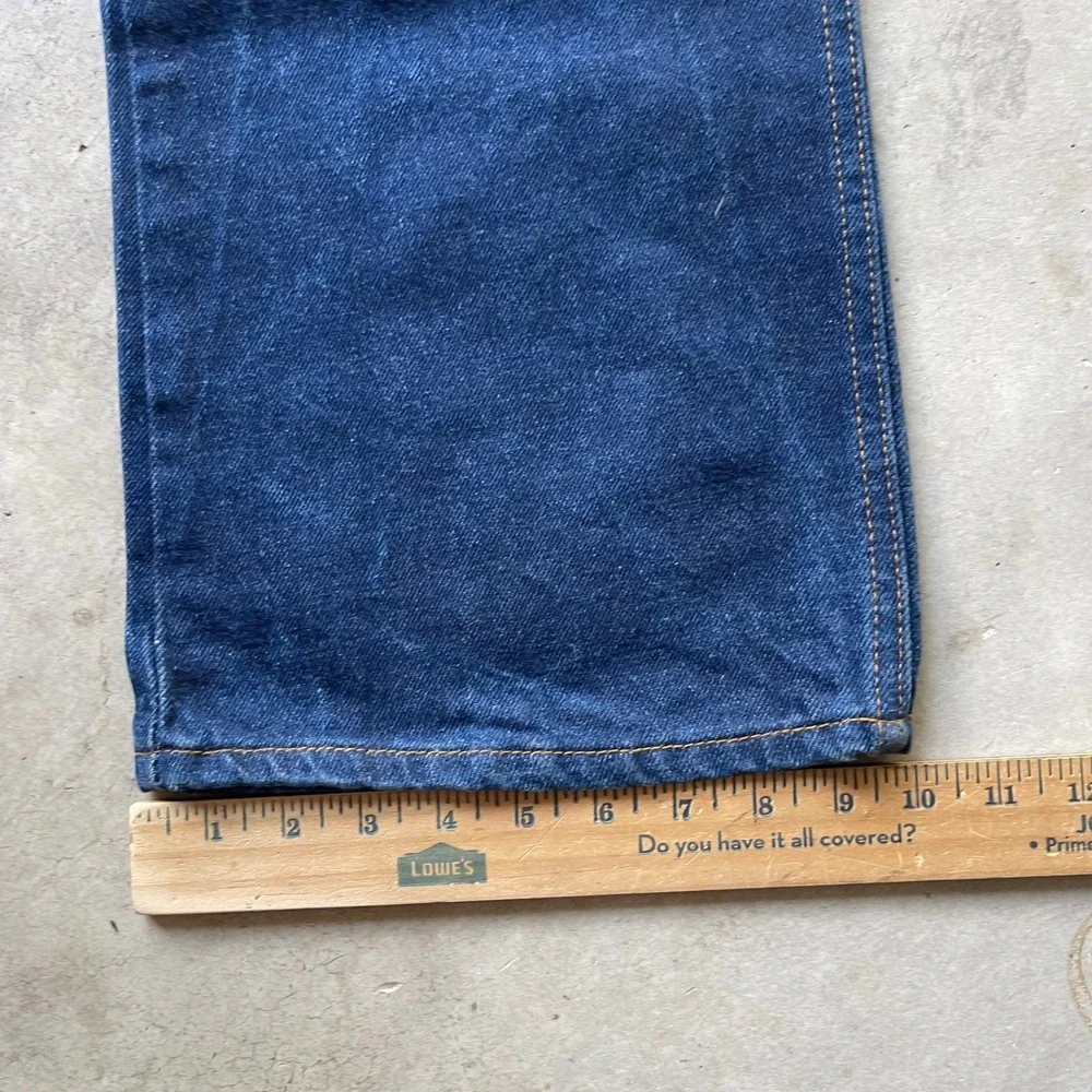 Vintage Levis 517 Orange Tab Mens 38x34 Dark Wash Bootcut Jeans Made in USA 90s